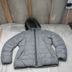 North Face Gotham Down Jacket Women Large Gray Insulated Warm Winter Pack Puffer